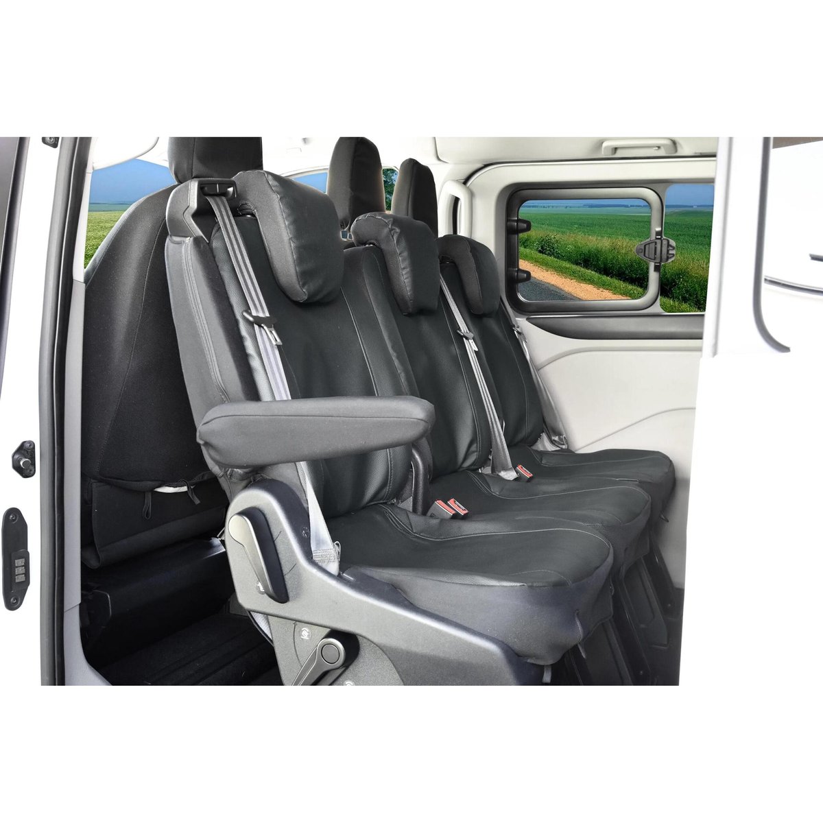 Pokrowce do Ford Tourneo Custom I od 2012 do 2018 - 3 miejsca - 2 LUB 3 RZĄD | Seria VIP