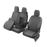 Pokrowce do Citroen Jumpy III / SpaceTourer od 2016 / od 2024 - 3 miejsca CAŁE OPARCIE ZE STOLIKIEM, DZIELONE SIEDZISKO | Seria VIVA