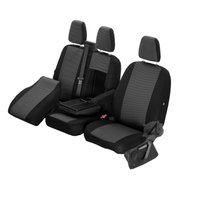Pokrowce do Iveco Daily VI od 2014 / 2019 / 2024 - 3 miejsc CAŁE OPARCIE ZE STOLIKIEM, DZIELONE SIEDZISKO | Seria HERO