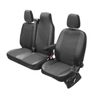 Pokrowce do Nissan NV400 od 2010-2023 - 3 miejsca DZIELONE OPARCIE Z KŁADZIONYM STOLIKIEM I CAŁE SIEDZENIE | Seria VIVA