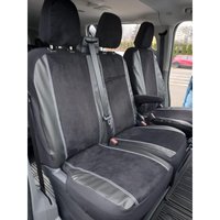 Pokrowce do Volkswagen T7 Caravelle od 2025 - 3 miejsca CAŁE OPARCIE ZE STOLIKIEM, DZIELONE SIEDZISKO | Seria KING