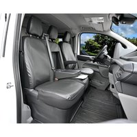 Pokrowce do Ford Transit Custom II od 2024 - 3 miejsca CAŁE OPARCIE ZE STOLIKIEM, DZIELONE SIEDZISKO | Seria MAISTER