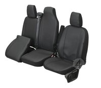 Pokrowce do Nissan NV400 od 2010-2023 - 3 miejsc DZIELONE OPARCIE Z KŁADZIONYM STOLIKIEM I DZIELONE SIEDZENIE | Seria VIP