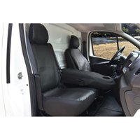 Pokrowce do Nissan Primastar od 2021 - 3 miejsca DZIELONE OPARCIE Z KŁADZIONYM STOLIKIEM I DZIELONE SIEDZENIE | Seria VIP PLUS