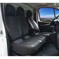 Pokrowce do Nissan Primastar od 2021 - 3 miejsca DZIELONE OPARCIE Z KŁADZIONYM STOLIKIEM I DZIELONE SIEDZENIE | Seria VIVA